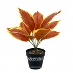 Cây giả để bàn cao 35cm _ lá đỏ